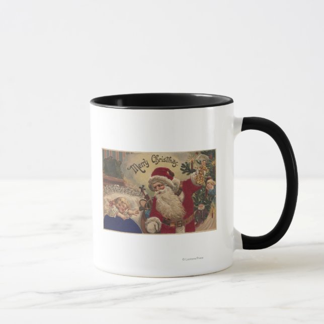 Caneca Saudações de NatalOrnamentos de Pânico de Santa (Direita)