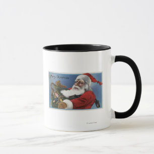 Caneca Saudações de NatalPapai Noel e presentes