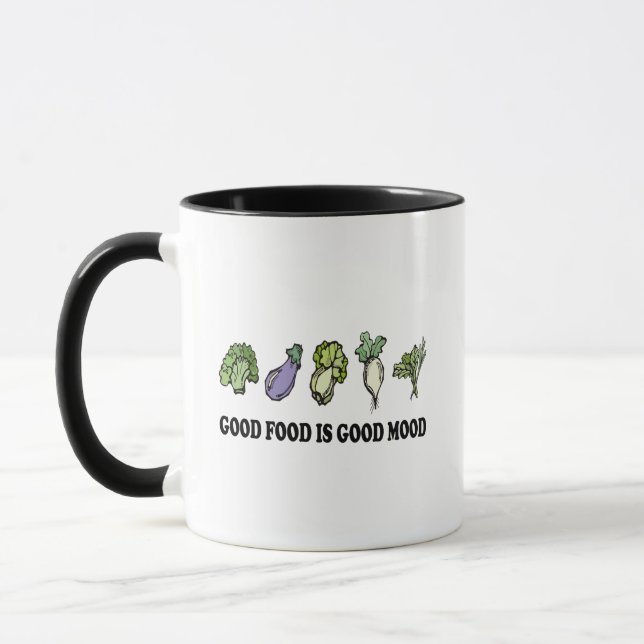 Caneca Saudável Dizer boa Comida é bom humor comer saudáv (Esquerda)