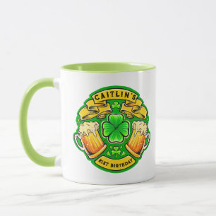 Caneca Saúde Dia de São Patrício Shamrock aniversário de 