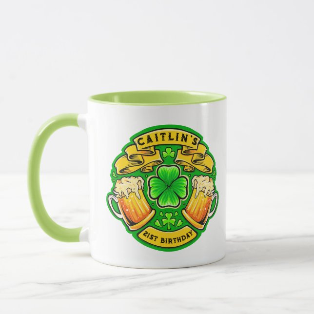 Caneca Saúde Dia de São Patrício Shamrock aniversário de  (Esquerda)