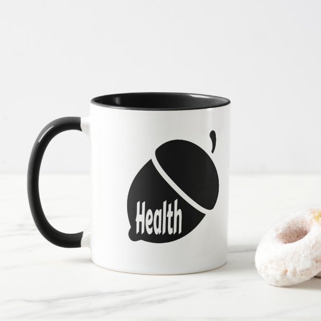 Caneca Saúde Nut Saudável Vivendo para a Vida (Com Donut)