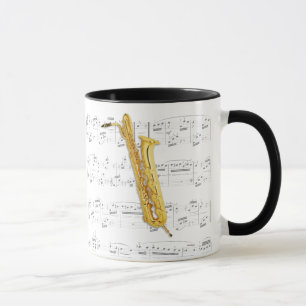 Caneca - saxofone baixo com partitura