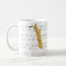 Caneca - saxofone baixo com partitura