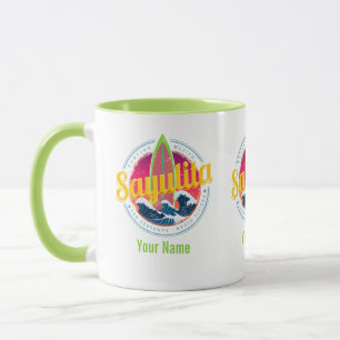 Caneca Sayulita Mexico Surfer Vintage Wave Sunset