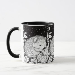 Caneca Schlafender Igel Herbst Laub Sternenhimmel