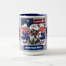 Caneca Schnauzer American Hero Coffee Mug