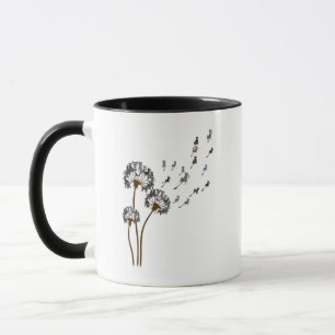 Caneca Schnauzer Flower Fly Dandelion Schnauzer Funny