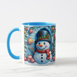 Caneca Schneemann mit Weihnachtsdeko -
