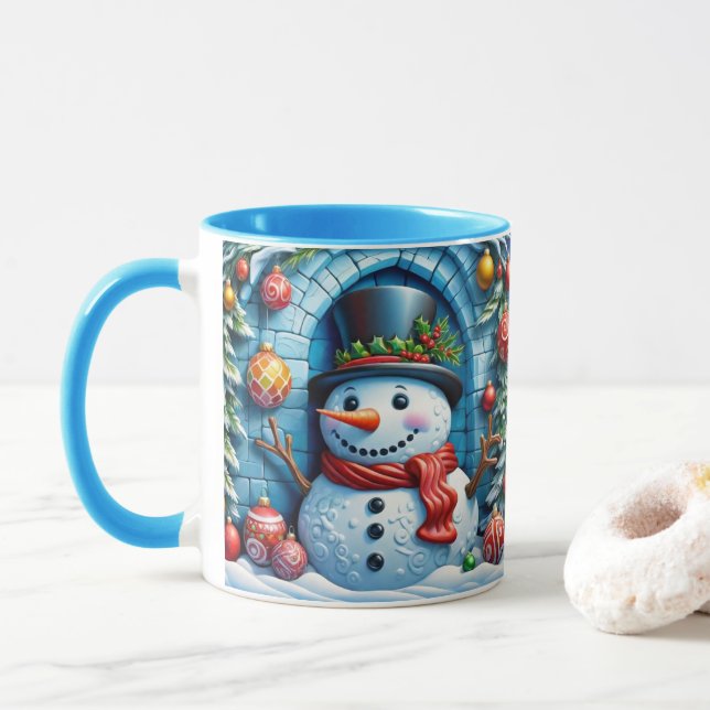 Caneca Schneemann mit Weihnachtsdeko -  (Com Donut)
