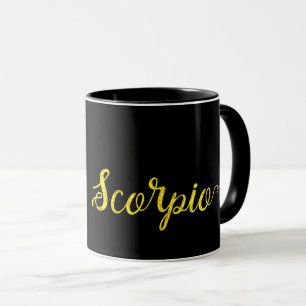 Caneca Scorpio Dourado Lettering Mug