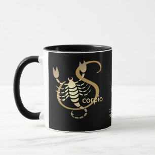 Caneca Scorpio ♏ Sinal de Aniversário do Zodíaco / Preto