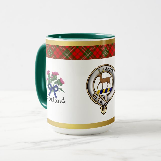 Caneca Scott Clan Crachá Tartan & Motto (Frente Esquerda)