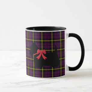 Caneca Scottish Terrier, Scotland dog, Plum rople xadrez