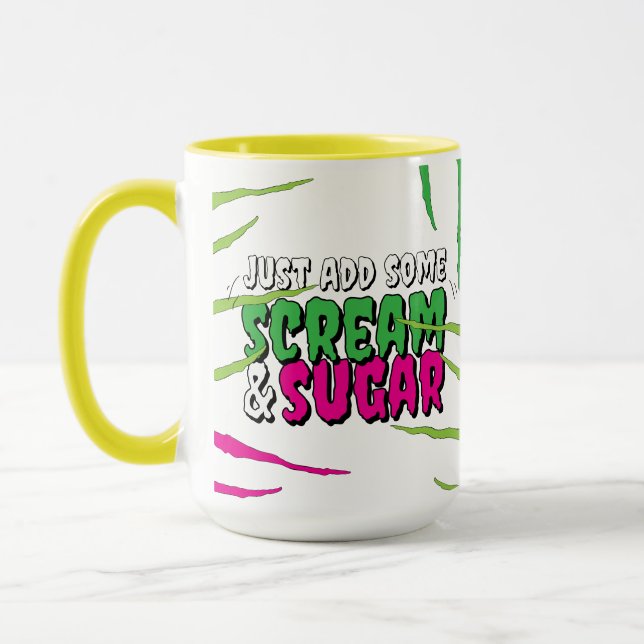 Caneca Scream & Sugar Fun Funny Zombie Scratched (Esquerda)