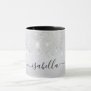 Caneca Script de nome da brilha do prata
