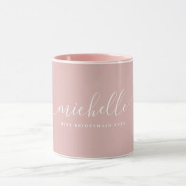 Caneca Script de Nome Personalizado Da Melhor Bridesmaid 