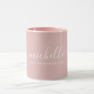 Caneca Script de Nome Personalizado Da Melhor Bridesmaid