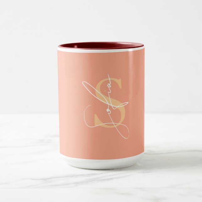 Caneca Script de Nome Personalizado Moderno (Centro)