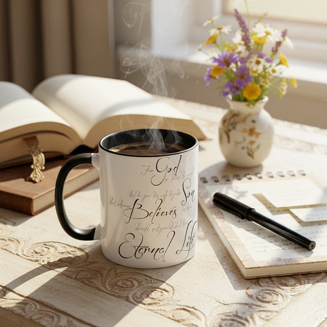 Caneca Script John 3:16 (Criador carregado)