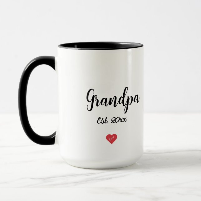 Caneca Script Moderno Avó Ano Coração 2 Tonelada (Esquerda)