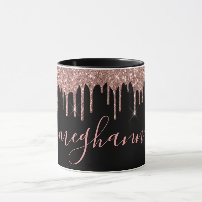 Caneca Script Monograma de Drives Glitter Dourado Elegant (Centro)