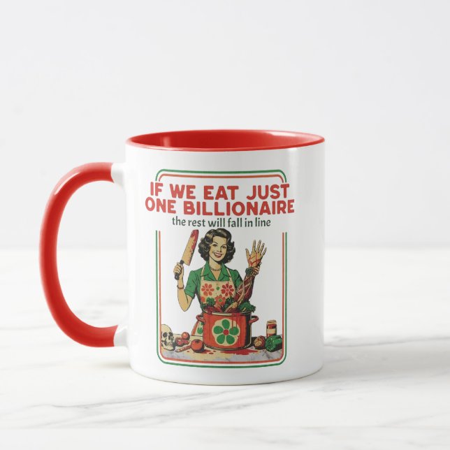 Caneca se comermos apenas um bilionário (Esquerda)