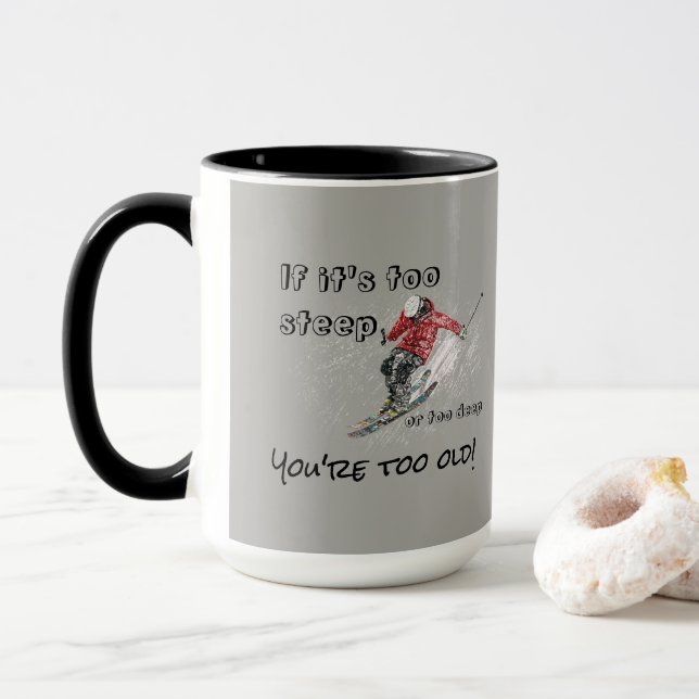 Caneca Se for muito forte - Design Skier (Com Donut)