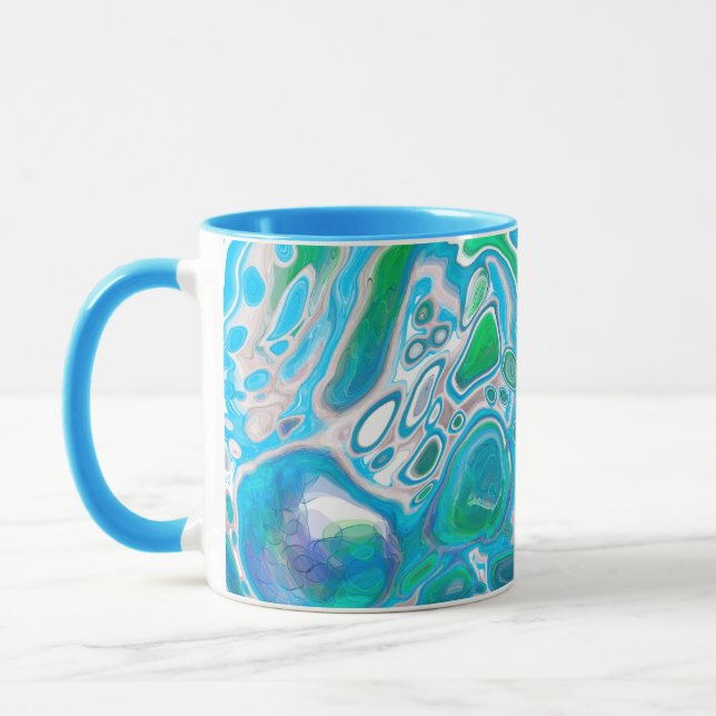 Caneca Sea Glass Digital Abstrato Art (Esquerda)