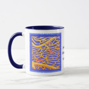 Caneca Sea Goldies Lace Coral "Também é o meu planeta!" C