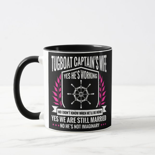 Caneca Seaman Sailor Naval Tugboat Capitão Esposa  (Esquerda)