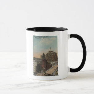 Caneca Seattle, avenida de WAThird e ruas da universidade
