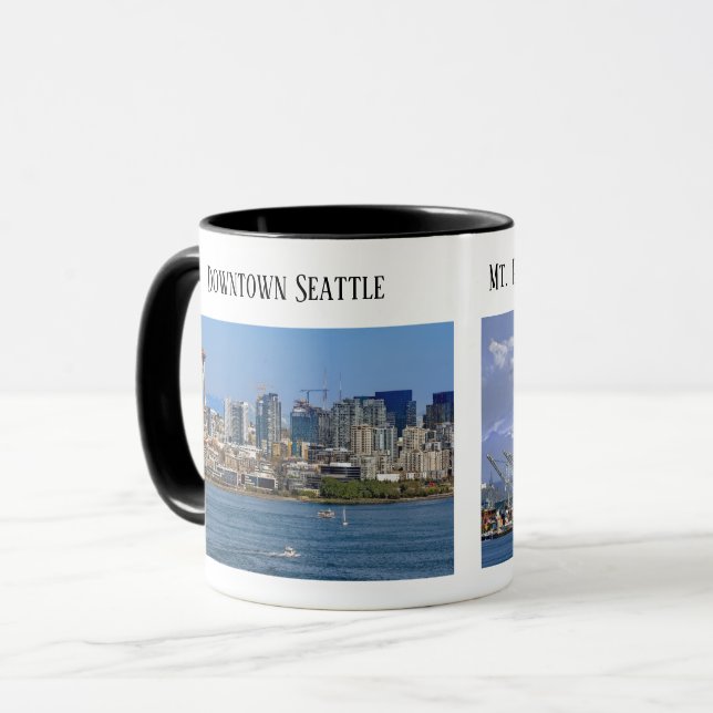 Caneca Seattle, Puget Sound, Monte Rainier, Porto de Seat (Frente Esquerda)
