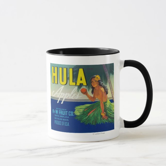 Caneca Seattle, Washington Hula Rótulo da Maçã (Direita)