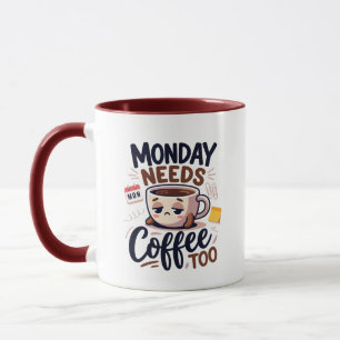 Caneca Segunda-feira engraçada precisa de café no escritó