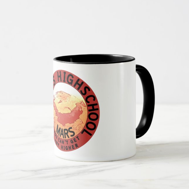 Caneca Segundo grau Olimpo Branco Vermelho Negro Engraçad (Frente Esquerda)