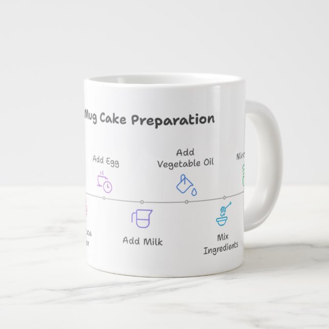 Caneca segura micro-ondas com fácil receita de bol (Frente Esquerda)