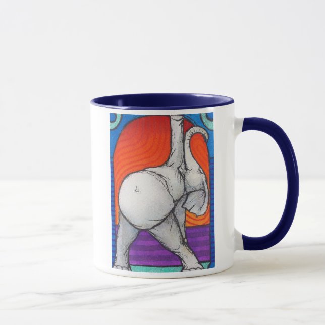 Caneca segurada azul da campainha de Yogaphant 2 (Direita)