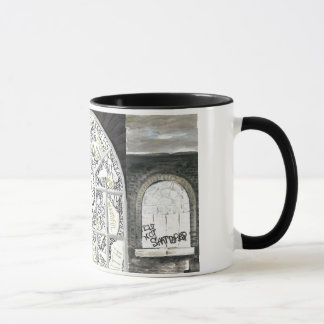 Caneca segurada preta quebrada mas não quebrada