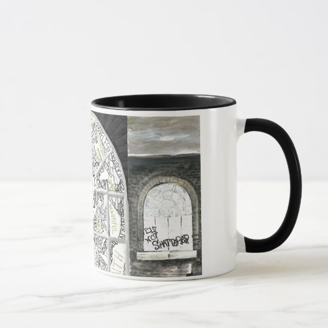 Caneca segurada preta quebrada mas não quebrada (Direita)