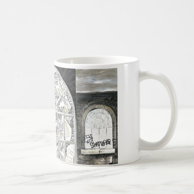 Caneca segurada preta quebrada mas não quebrada (Direita)