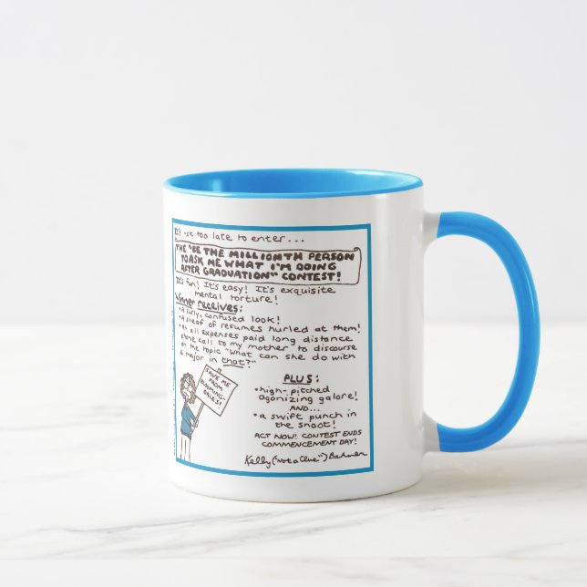 Caneca "Seja a Millionth pessoa…" Agrida (azul) (Direita)