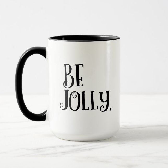 Caneca Seja Alegre. Mensagem Diária de Natal Inspiradora (Esquerda)