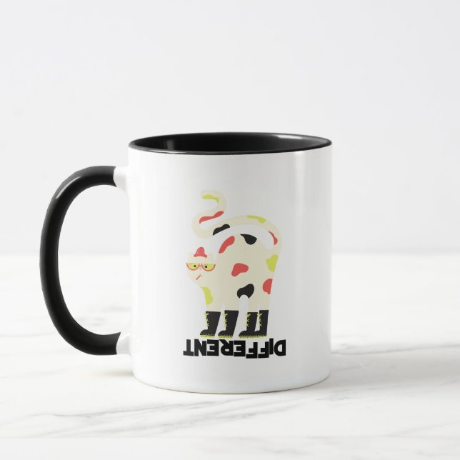 Caneca Seja diferente, design de gato engraçado (Esquerda)