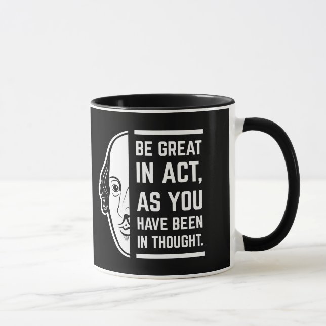 Caneca Seja Excelente Na Quitação De Shakespeare Thespian (Direita)