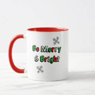 Caneca Seja Feliz e Bright Festivo Natal