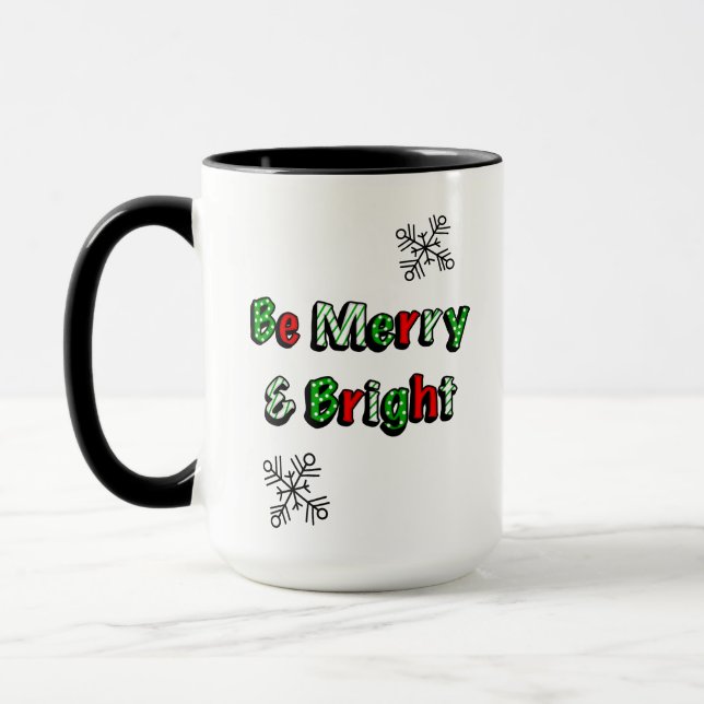 Caneca Seja Feliz e Bright Festivo Natal (Esquerda)