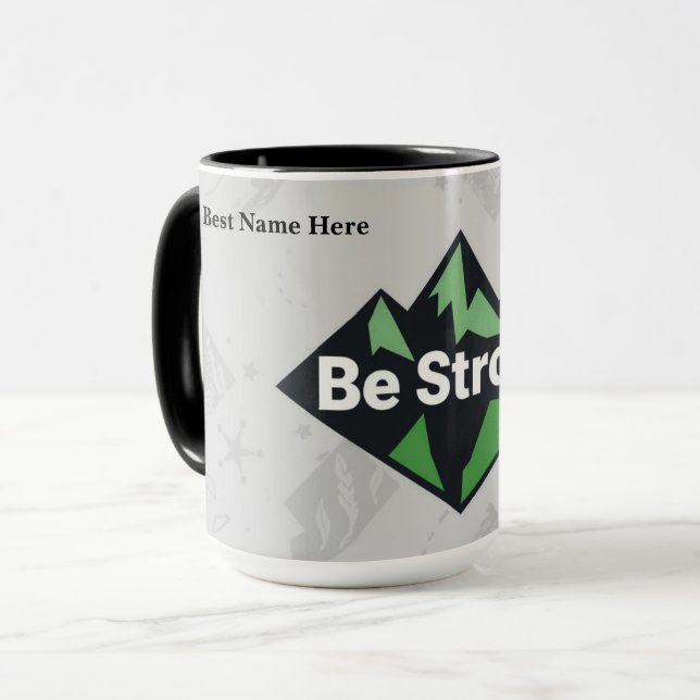 Caneca Seja Forte Geométrico (Frente Esquerda)
