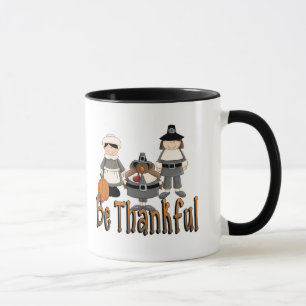 Caneca seja grato dia de ação de graças peregrinos