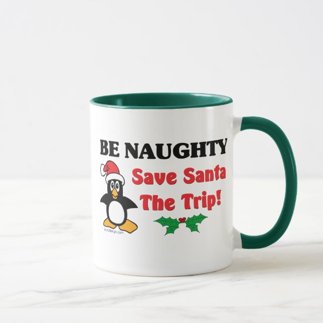 Caneca Seja impertinente! Salvar o papai noel a viagem! (Direita)